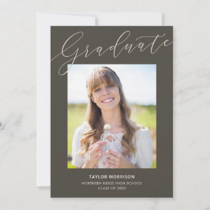 Pretty Calligraphy 1-Photo 2024 Graduation Party Invitation