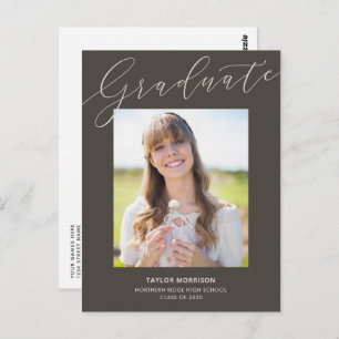 Pretty Calligraphy 1-Photo 2024 Graduation Postcard