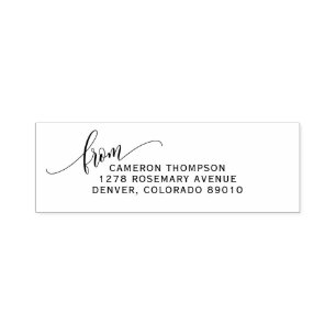 Pretty Calligraphy Script From Return Address Self-inking Stamp