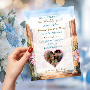 Pretty Canyon Themed Wedding Invitation