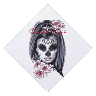 Pretty Carnival mask woman skull Thunder_Cove Graduation Cap Topper