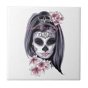 Pretty Carnival mask woman skull Thunder_Cove Tile