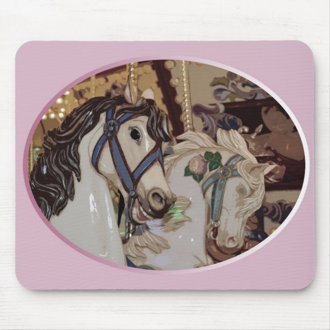 Pretty carousel horses mousepad (Front)