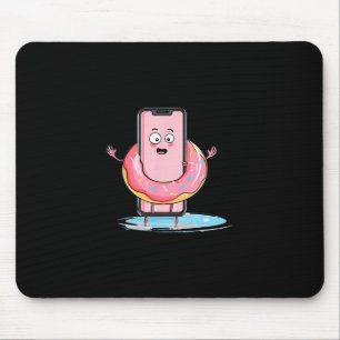 Pretty Cartoon Cell With Pool Ring For Vacation Lo Mouse Pad