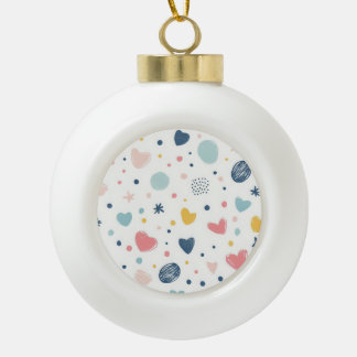 Pretty Cartoon Sky Ceramic Ball Christmas Ornament