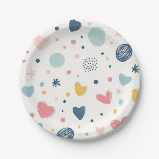 Pretty Cartoon Sky Paper Plate