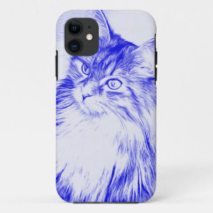Pretty Cat Artwork   Best gift for cat lovers iPhone 11 Case