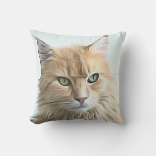 Pretty Cat Artwork Throw Pillow