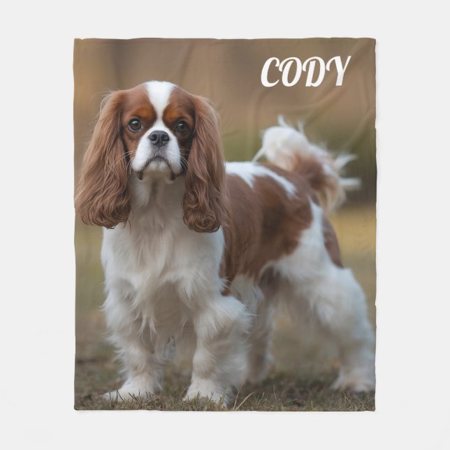 Pretty Cavalier King Charles Personalized Blanket (Front)