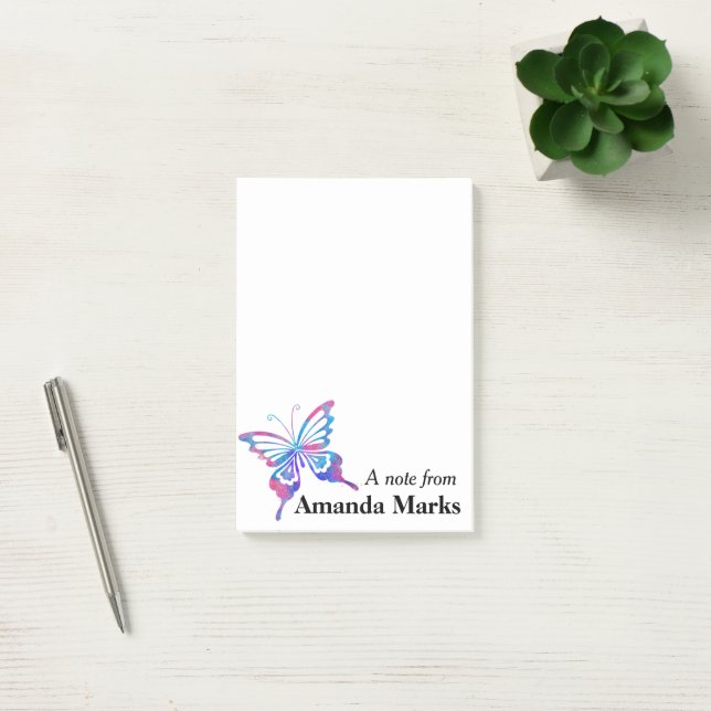 Pretty Celestial Butterfly Personalized Post-it Notes (Office)