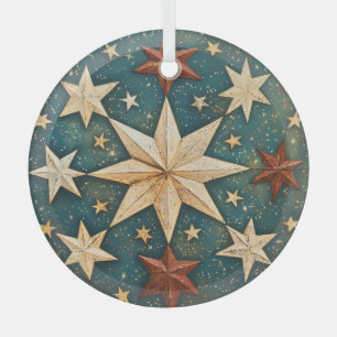 Pretty Celestial  Glass Ornament