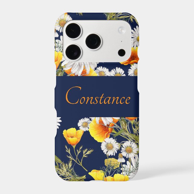 Pretty Chamomile & Poppies Pattern Personalized  (Back)