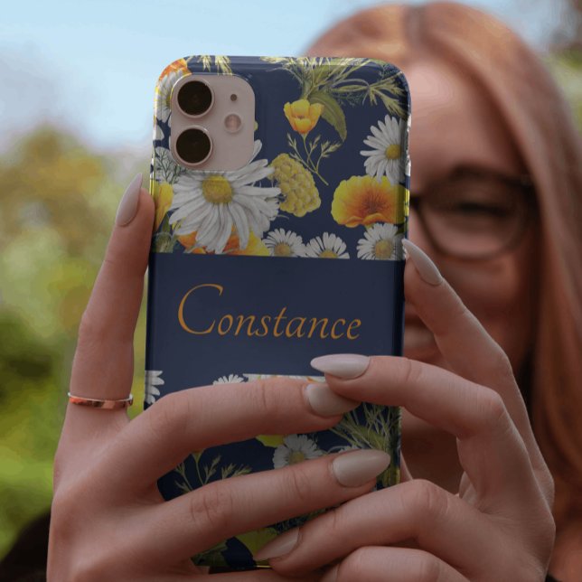 Pretty Chamomile & Poppies Pattern Personalized  Case-Mate iPhone Case (Creator Uploaded)