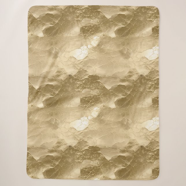 Pretty Champagne Gold Glamour Sherpa Blanket (Front)