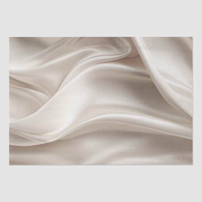 Pretty Champagne Gold Romantic Faux Satin  Tissue Paper (Front)