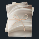 Pretty Champagne Gold Romantic Faux Satin Wedding Wrapping Paper Sheet<br><div class="desc">Pretty Champagne Gold Romantic Faux Satin Bridal Shower or Wedding</div>