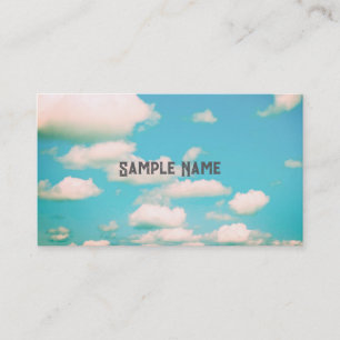 pretty cheerful turquoise blue sky and clouds  business card