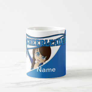 Pretty Cheerleader Girl in Blue    Personalize Coffee Mug