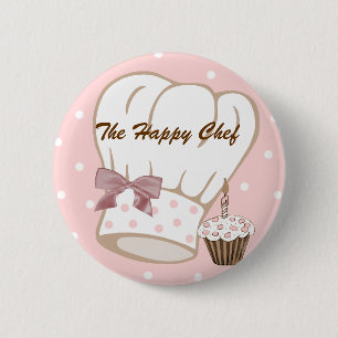 Pretty Chef's Hat Button Pin