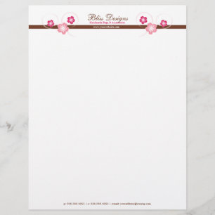 Pretty Cherry Blossom Flower Letterhead