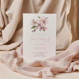 Pretty cherry blossom soft wedding invitation