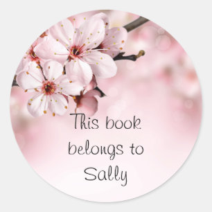 Pretty Cherry Blossoms Personalized Classic Round Sticker