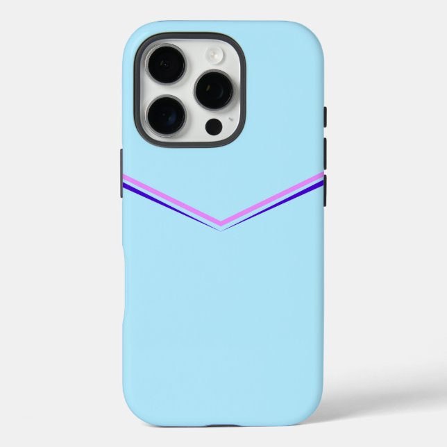 Pretty Chevron Pattern Design on Light Blue Case-Mate iPhone Case (Back)