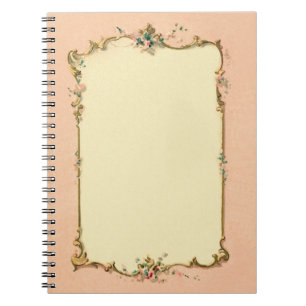 Pretty Chic Vintage French Blank Page Border Notebook