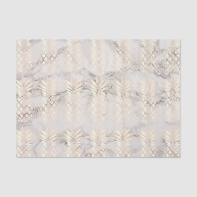 Pretty chick copper rose gold pineapple marble tissue paper (Front)
