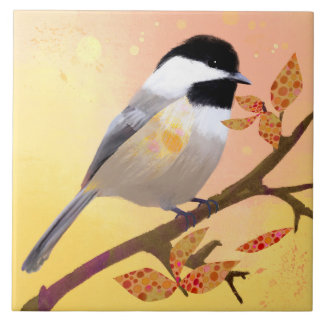 Pretty Chickadee Ceramic Tile