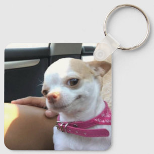 Pretty Chihuahua Dog Meme Double Sided Keychain