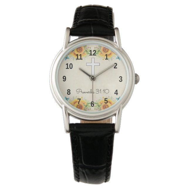 Pretty Christian Jewellery for Women Proverbs 31 Watch (Front)
