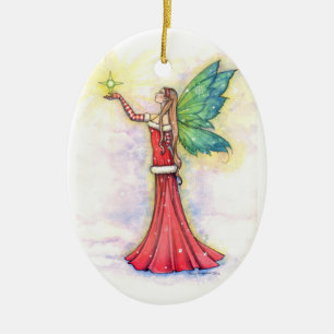 Pretty Christmas Fairy Ornament by Molly Harrison