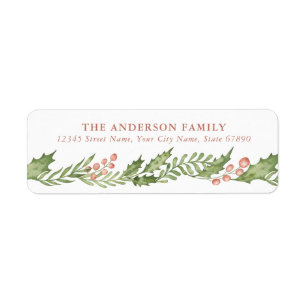 Pretty Christmas Garland Return Address Labels