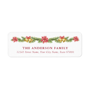 Pretty Christmas Garland Return Address Labels