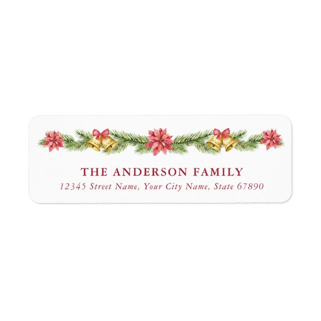 Pretty Christmas Garland Return Address Labels (Front)
