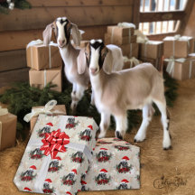 Pretty Christmas Goat Nubian Kid Wreath Small