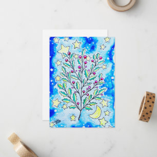 pretty Christmas holly Card