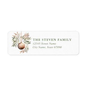 Pretty Christmas Ornament Return Address Labels