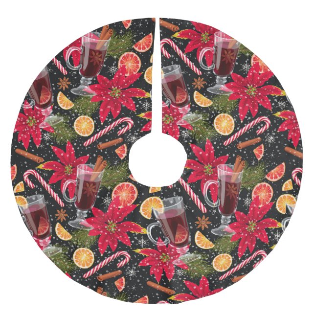 Pretty Christmas Pattern  Brushed Polyester Tree S Skirt (Front)