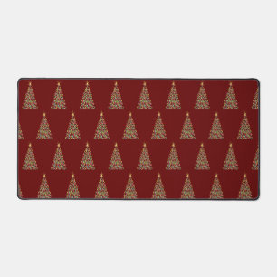 Pretty Christmas Tree Pattern Stylish Holiday  Desk Mat