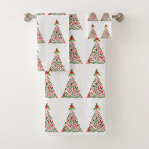 **PRETTY CHRISTMAS TREES** CHRISTMAS TOWEL SET