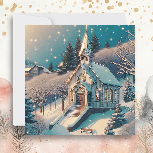 Pretty Church on a Winter Day Christmas Card (Creator Uploaded)