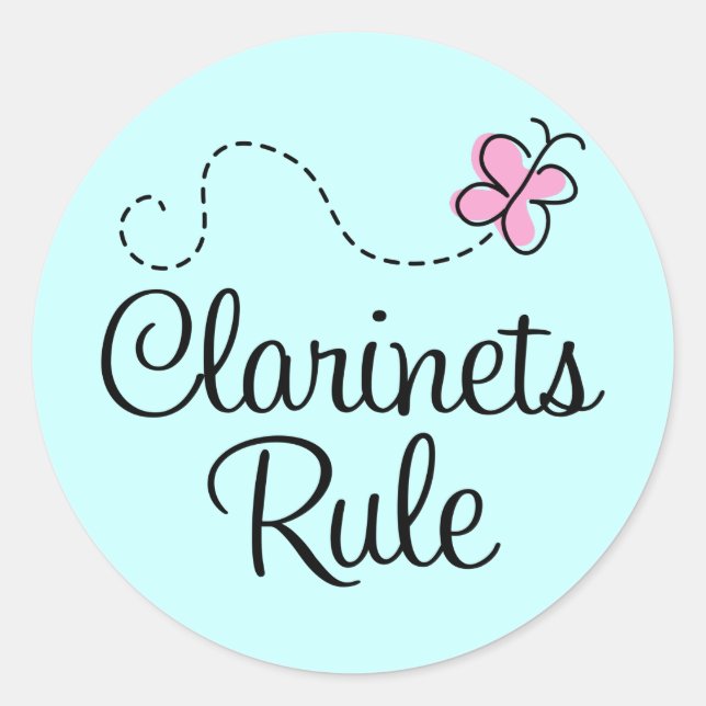 Pretty Clarinets Rule Music Gift Classic Round Sticker (Front)