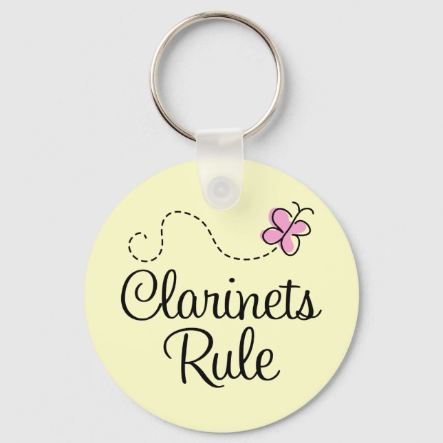Pretty Clarinets Rule Music Gift Keychain (Front)