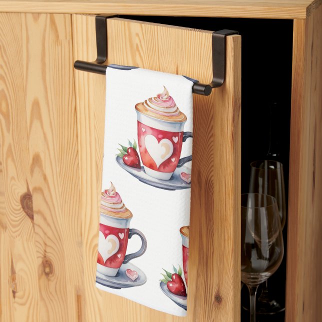 Pretty coffee kitchen towels  (Thirds Fold)