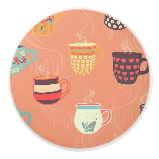 Pretty Coffee Mugs Ceramic Knob (Front)