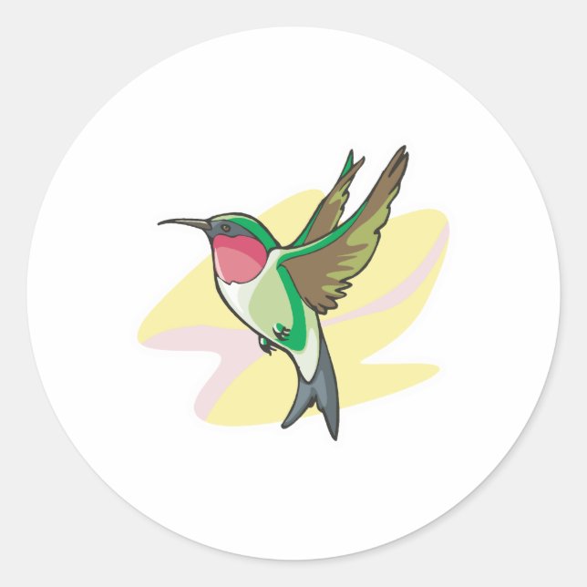 pretty colibri bird classic round sticker (Front)