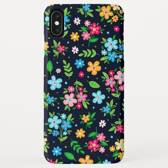 Pretty Coloured Floral Pattern Case-Mate iPhone Case (Back)