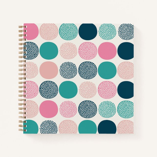Pretty Coloured Polka Dots Notebook (Front)